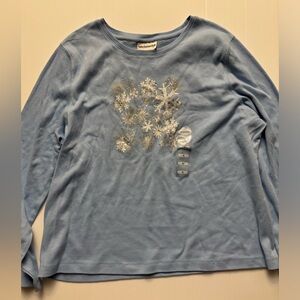 NWT Breckenridge light blue xl snowflake shirt